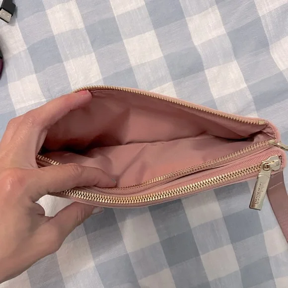 LIMITED Lululemon VELVET blush pink wristlet Bags
